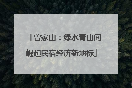 曾家山：绿水青山间崛起民宿经济新地标