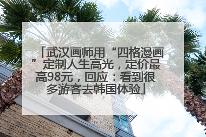 武汉画师用“四格漫画”定制人生高光，定价最高98元，回应：看到很多游客去韩国体验
