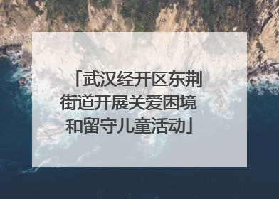 武汉经开区东荆街道开展关爱困境和留守儿童活动