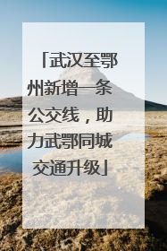 武汉至鄂州新增一条公交线，助力武鄂同城交通升级