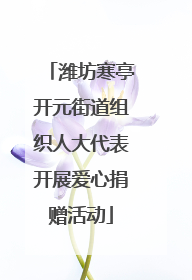 潍坊寒亭开元街道组织人大代表开展爱心捐赠活动