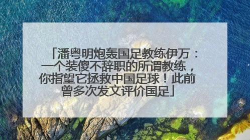 潘粤明炮轰国足教练伊万：一个装傻不辞职的所谓教练，你指望它拯救中国足球！此前曾多次发文评价国足
