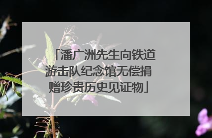 潘广洲先生向铁道游击队纪念馆无偿捐赠珍贵历史见证物
