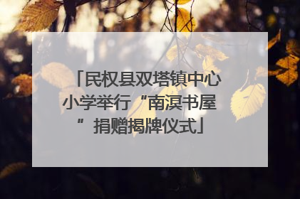民权县双塔镇中心小学举行“南溟书屋”捐赠揭牌仪式