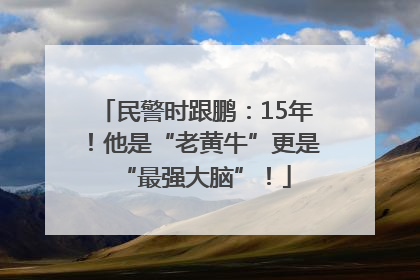 民警时跟鹏：15年！他是“老黄牛”更是“最强大脑”！
