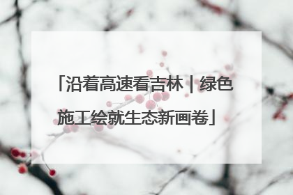 沿着高速看吉林｜绿色施工绘就生态新画卷