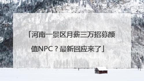 河南一景区月薪三万招募颜值NPC？最新回应来了