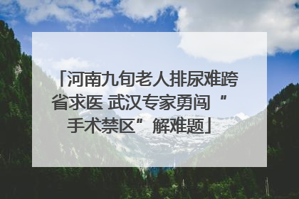 河南九旬老人排尿难跨省求医 武汉专家勇闯“手术禁区”解难题