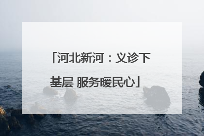 河北新河：义诊下基层 服务暖民心