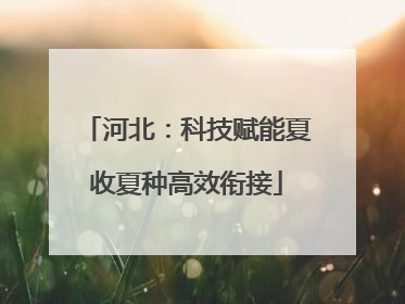 河北：科技赋能夏收夏种高效衔接
