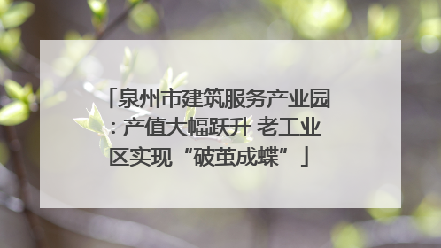 泉州市建筑服务产业园：产值大幅跃升 老工业区实现“破茧成蝶”