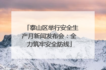 泰山区举行安全生产月新闻发布会：全力筑牢安全防线