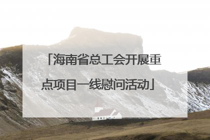 海南省总工会开展重点项目一线慰问活动