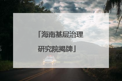 海南基层治理研究院揭牌