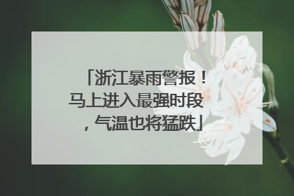 浙江暴雨警报！马上进入最强时段，气温也将猛跌