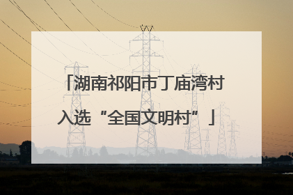 湖南祁阳市丁庙湾村入选“全国文明村”