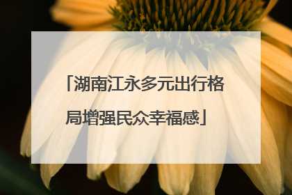 湖南江永多元出行格局增强民众幸福感
