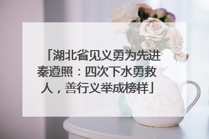 湖北省见义勇为先进秦遵照：四次下水勇救人，善行义举成榜样