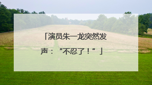 演员朱一龙突然发声：“不忍了！”