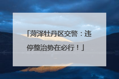 菏泽牡丹区交警：违停整治势在必行！