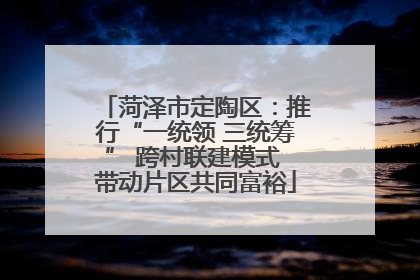 菏泽市定陶区：推行“一统领 三统筹” 跨村联建模式 带动片区共同富裕