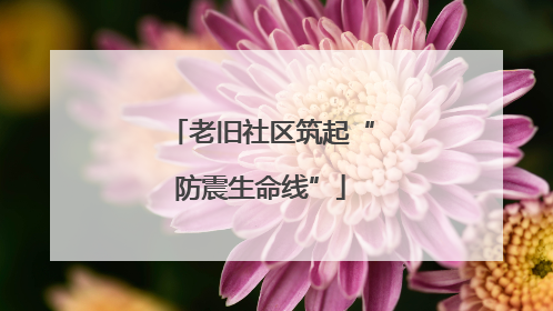 老旧社区筑起“防震生命线”