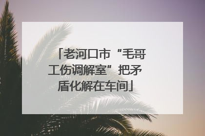 老河口市“毛哥工伤调解室”把矛盾化解在车间