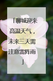 聊城迎来高温天气，未来三天需注意雷阵雨
