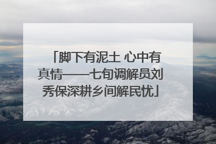 脚下有泥土 心中有真情——七旬调解员刘秀保深耕乡间解民忧
