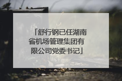舒行钢已任湖南省机场管理集团有限公司党委书记