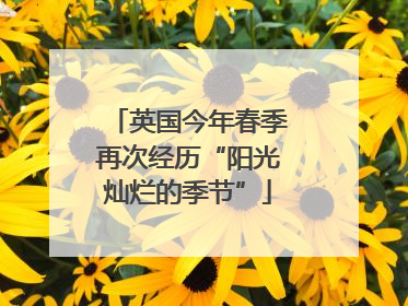英国今年春季再次经历“阳光灿烂的季节”