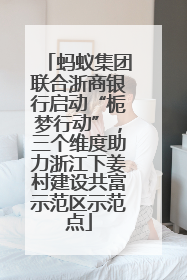 蚂蚁集团联合浙商银行启动“栀梦行动”，三个维度助力浙江下姜村建设共富示范区示范点