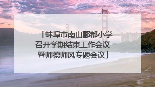 蚌埠市南山郦都小学召开学期结束工作会议暨师德师风专题会议