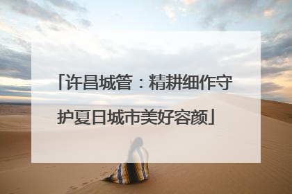 许昌城管：精耕细作守护夏日城市美好容颜