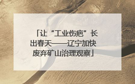 让“工业伤疤”长出春天——辽宁加快废弃矿山治理观察