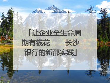 让企业全生命周期有钱花——长沙银行的新邵实践