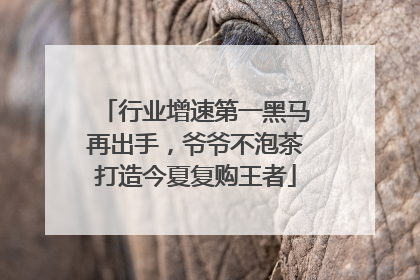 行业增速第一黑马再出手，爷爷不泡茶打造今夏复购王者