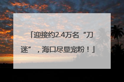 迎接约2.4万名“刀迷”，海口尽显宠粉！