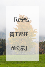 辽宁省管干部任前公示