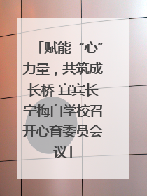 赋能“心”力量，共筑成长桥 宜宾长宁梅白学校召开心育委员会议