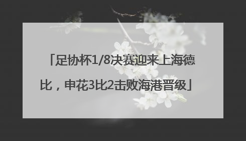 足协杯1/8决赛迎来上海德比，申花3比2击败海港晋级