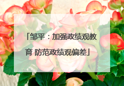 邹平：加强政绩观教育 防范政绩观偏差