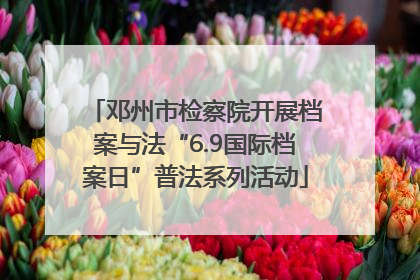 邓州市检察院开展档案与法“6.9国际档案日”普法系列活动
