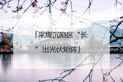 采煤沉陷区“长”出光伏矩阵