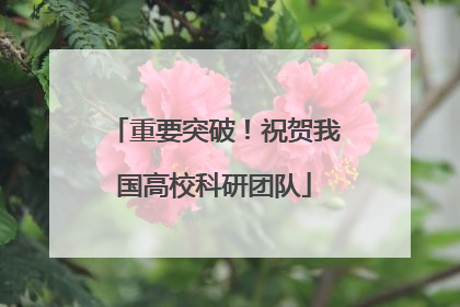 重要突破！祝贺我国高校科研团队