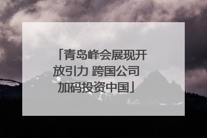 青岛峰会展现开放引力 跨国公司加码投资中国