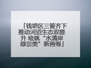 钱塘区三管齐下推动河道生态双提升 绘就“水清岸绿景美”新画卷