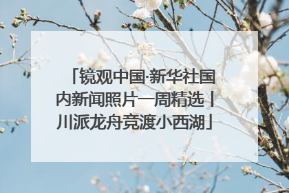 镜观中国·新华社国内新闻照片一周精选丨川派龙舟竞渡小西湖