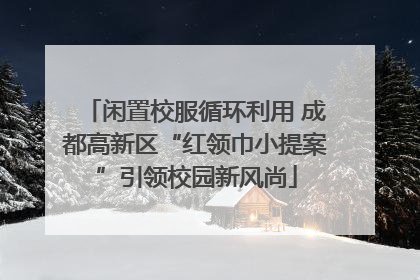 闲置校服循环利用 成都高新区“红领巾小提案”引领校园新风尚
