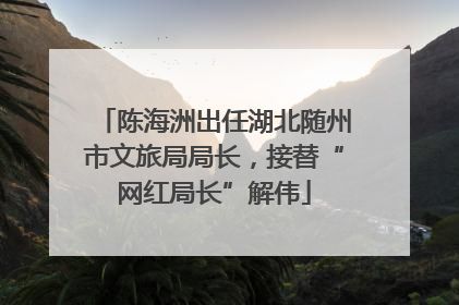 陈海洲出任湖北随州市文旅局局长，接替“网红局长”解伟